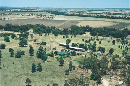 Arial view of the Dangarfield homestead